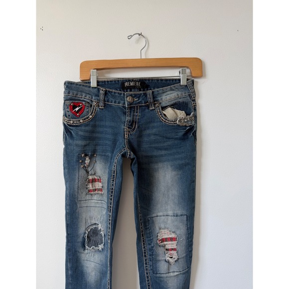 Premiere by rue21 Y2K Low-Rise Skinny Jeans – Size 3/4 Regular - Picture 2 of 5